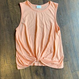 Abound Peach Muscle Tee With Tie Detail
